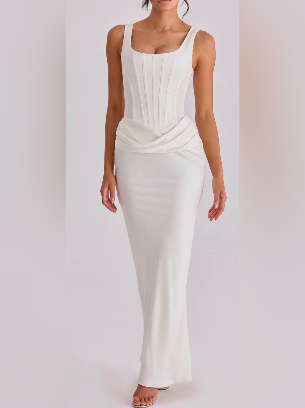 House•cb Ivory Corset-Style Long Dress - Picture 5 of 7